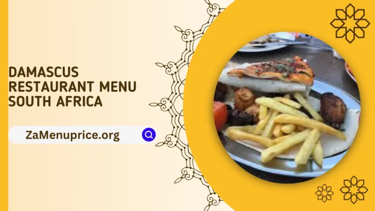 Damascus Restaurant Menu